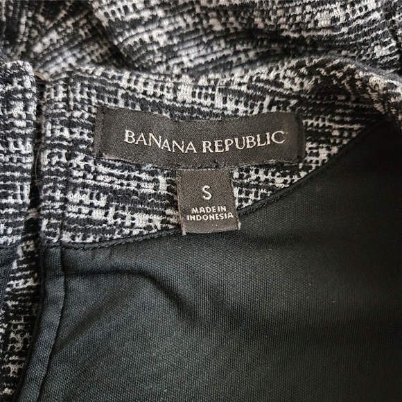 Banana Republic Small Shell Tank Top Black White Blouse Office Career Tweed S - Picture 8 of 9